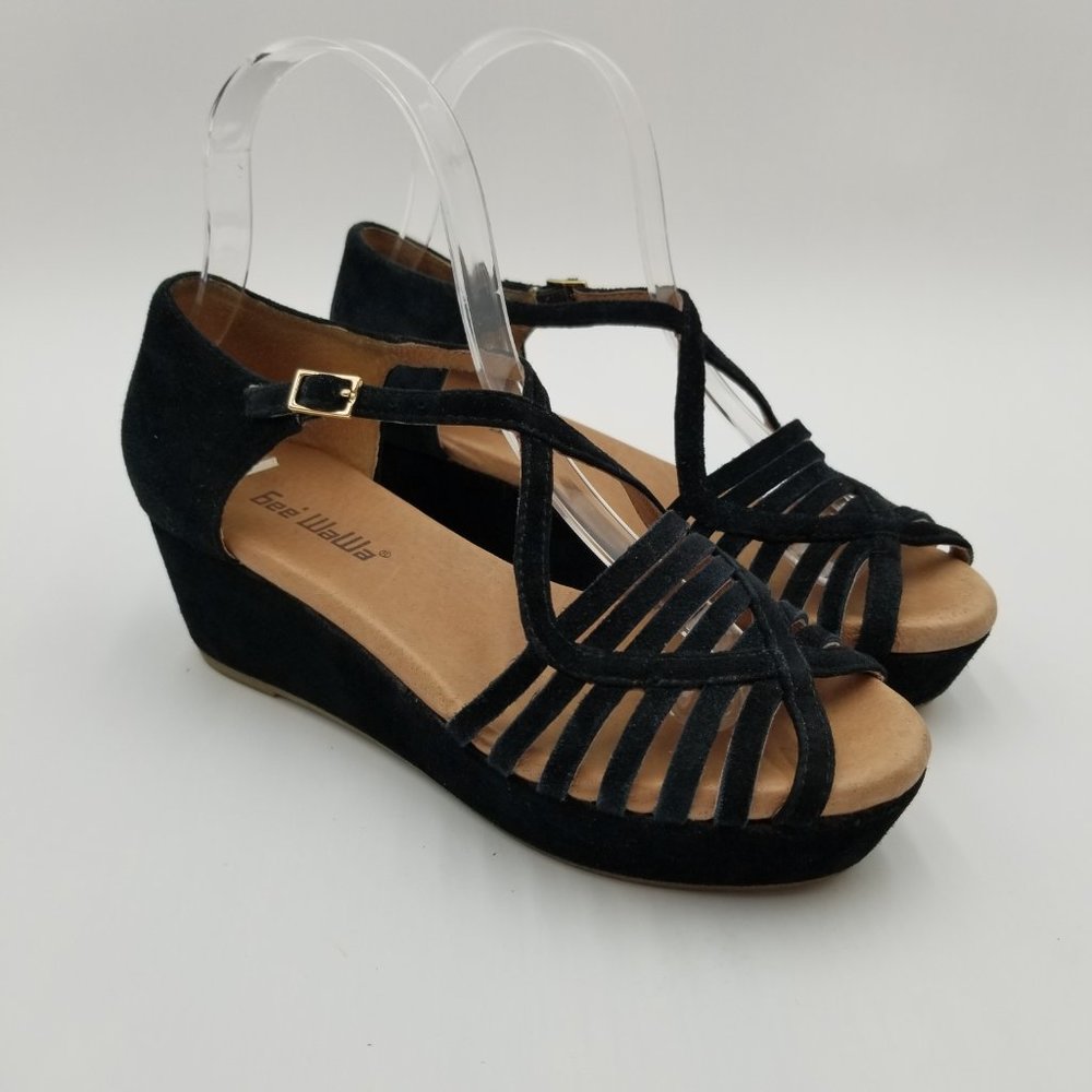 Anthropologie Gee WaWa Doris Platform Suede Sandals
